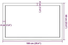 Prateleira de parede 100x60x4 cm carvalho tratado cinza-escuro