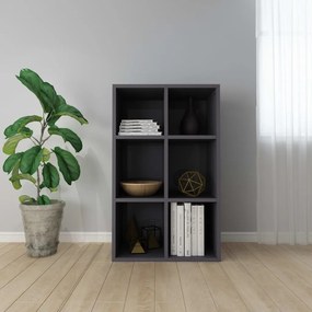vidaXL Estante/aparador 66x30x98 cm contraplacado cinzento brilhante
