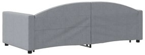 Sofá-cama com gavetão 90x200 cm tecido cinzento-claro