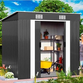 Abrigo Jardim para ferramentas em metal 196x122x182 cm antracite