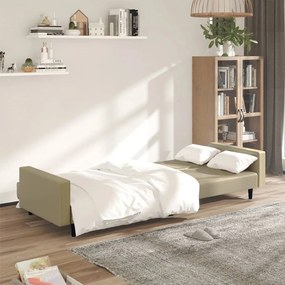 Sofá-cama de 2 lugares couro artificial cappuccino