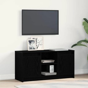 vidaXL Armário para TV com Luzes de LED em Carvalho Preto, 100x34x50 cm, feito de madeira derivada.