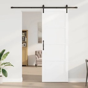 porta deslizante vidaXL com conjunto de ferragens Branca 83x232 cm Mad