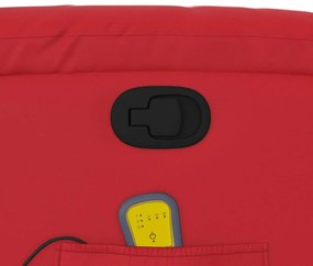 Poltrona de massagens reclinável couro artificial vermelho