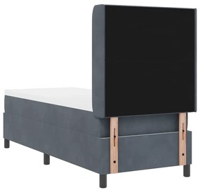 Cama Box com Colchão e LED vidaXL Cinza Escuro 80x200 cm Veludo