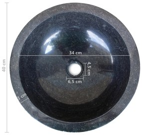 Lavatório em mármore 40 cm preto