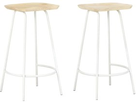 Bancos de bar 2 pcs madeira de mangueira maciça