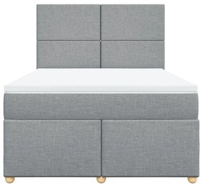 Cama com molas/colchão 140x200 cm tecido cinzento-claro