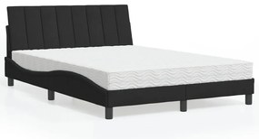 Cama com colchão 140x200 cm veludo preto