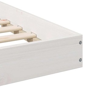 Estrutura da Cama Branco 180 x 220 cm Madeira de pinho maciça