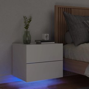 Mesa de cabeceira de parede com luzes LED branco