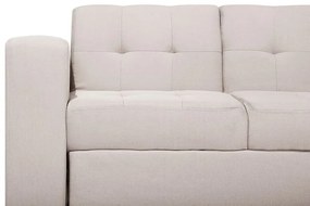 Sofá-cama de 3 lugares em tecido creme com repousa-pés  FALSTER Beliani