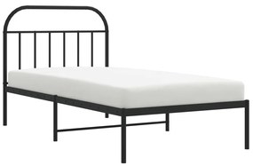 Estrutura de cama com cabeceira 107x203 cm metal preto