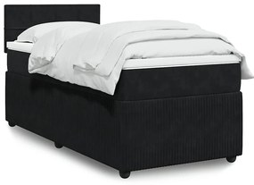vidaXL Cama com molas/colchão 80x200 cm veludo preto
