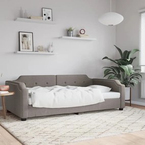Sofá-cama 80x200 cm tecido cinzento-acastanhado