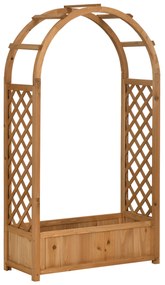 Outsunny Floreira Treliça Arco Suporte Plantas Trepadeiras Madeira Resistente Exterior 83x36x153cm | Aosom Portugal