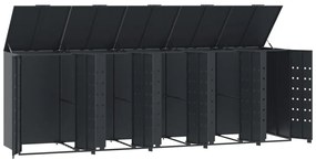 Abrigo para 5 caixotes do lixo 345x79x117 cm aço antracite