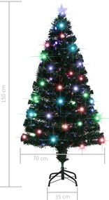 Árvore de Natal pré-iluminada c/ suporte 150 cm fibra ótica