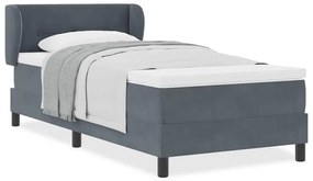 Cama Box Spring com Colchão VidaXL Cinza Escuro 90x200 cm em Veludo