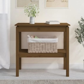 vidaXL Mesa consola 80x40x75 cm madeira de pinho maciça castanho mel
