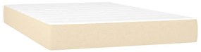 Cama box spring c/ colchão e LED 120x190 cm tecido cor creme