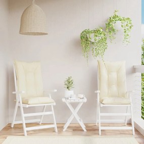 vidaXL Almofadões para cadeiras altas de jardim 2 pcs tecido creme