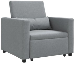 vidaXL Sofá-camas retrátil individual Cinzento-claro 90 x 165 x 87 cm