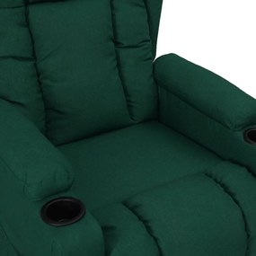 Poltrona reclinável tecido verde-escuro