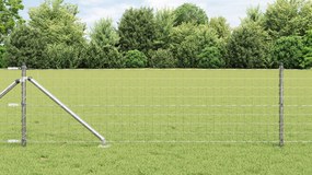 Cerca Euro com 13 Postes de Espeto 0.4x25 m de Aço Galvanizado