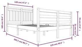 Estrutura de cama 120x200 cm madeira maciça