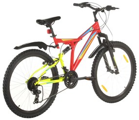 Bicicleta de montanha 21 velocidades roda 26" 49 cm vermelho