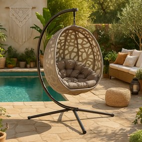 Poltrona Baloiço de Jardim Suspensa Com Suporte em Aço - Design Modern