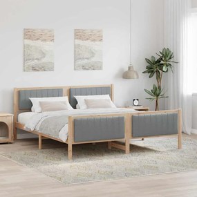 vidaXL Estrutura da cama Marrom e cinza claro 180 x 200 cm