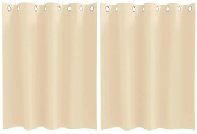 Cortinas com cortinas 2 pcs Creme 140 x 140 cm Poliéster
