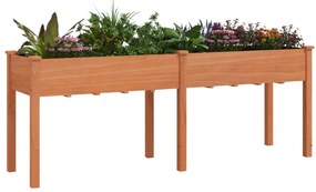 Vaso/floreira c/ forro 203x53x76 cm abeto maciço castanho