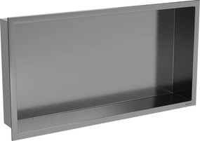 Mexen X-Wall-R prateleira embutida com flange 60 x 30 cm, cinza escovado - 19E0603010