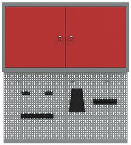Conjunto de Armário e Painel de Ferramentas de 3 Peças VidaXL Montado