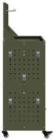 Carro de Ferramentas Verde-oliva 65 x 35 x 111 cm Metal