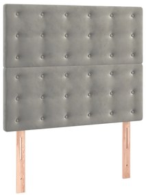 Estrutura de cama sem colchão 90x200 cm veludo cinzento-claro