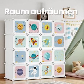 Armário de plástico para roupas infantis 123 x 41 x 123 cm (C x L x A) branco
