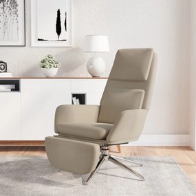 vidaXL Cadeira de descanso c/ apoio pés microfibra cinza-claro