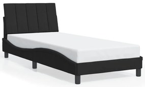 Estrutura de cama c/ luzes LED 90x200 cm veludo preto