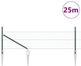 Cerca Hexagonal vidaXL Verde 0,4x25 m Aço