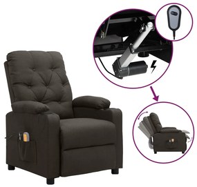 vidaXL Poltrona de massagens elétrica reclinável tecido cinza-acast.