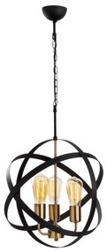Chandelier Gezegen – Dourado/Preto – 40 cm x 90 cm