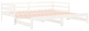 Estrutura sofá-cama de puxar 2x(90x190) cm pinho maciço branco