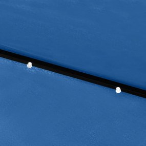 Guarda-sol de jardim c/ luzes LED/poste de aço 2x3 m azul ciano