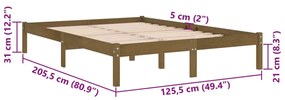 Estrutura de cama 120x200 cm pinho maciço castanho mel