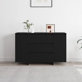 Sideboard Preto Carvalho 120x41x75 cm Madeira de Engenharia