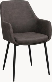 Cadeiras de jantar com braços estofadas Reily, conjunto de 2